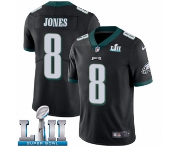 Men's Nike Philadelphia Eagles #8 Donnie Jones Black Alternate Vapor Untouchable Limited Player Super Bowl LII NFL Jersey