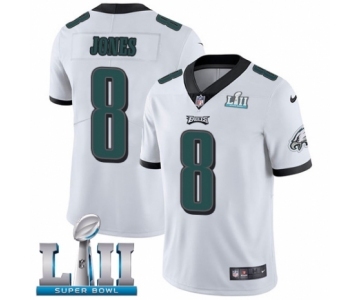 Men's Nike Philadelphia Eagles #8 Donnie Jones White Vapor Untouchable Limited Player Super Bowl LII NFL Jersey