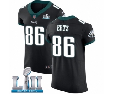 Men's Nike Philadelphia Eagles #86 Zach Ertz Black Vapor Untouchable Elite Player Super Bowl LII NFL Jersey