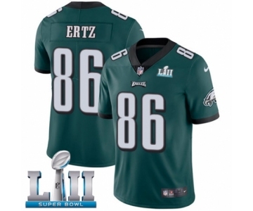 Men's Nike Philadelphia Eagles #86 Zach Ertz Midnight Green Team Color Vapor Untouchable Limited Player Super Bowl LII NFL Jersey