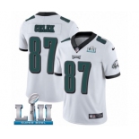 Men's Nike Philadelphia Eagles #87 Brent Celek White Vapor Untouchable Limited Player Super Bowl LII NFL Jersey