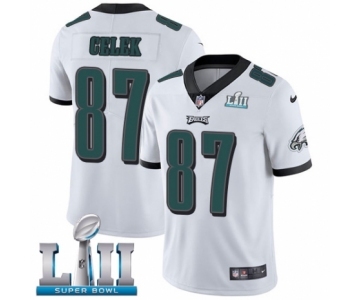 Men's Nike Philadelphia Eagles #87 Brent Celek White Vapor Untouchable Limited Player Super Bowl LII NFL Jersey