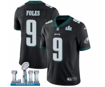 Men's Nike Philadelphia Eagles #9 Nick Foles Black Alternate Vapor Untouchable Limited Player Super Bowl LII NFL Jersey