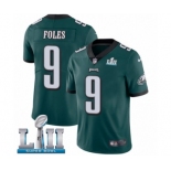 Men's Nike Philadelphia Eagles #9 Nick Foles Midnight Green Team Color Vapor Untouchable Limited Player Super Bowl LII NFL Jersey