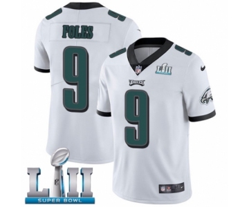 Men's Nike Philadelphia Eagles #9 Nick Foles White Vapor Untouchable Limited Player Super Bowl LII NFL Jersey