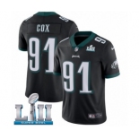 Men's Nike Philadelphia Eagles #91 Fletcher Cox Black Alternate Vapor Untouchable Limited Player Super Bowl LII NFL Jersey