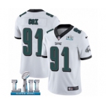 Men's Nike Philadelphia Eagles #91 Fletcher Cox White Vapor Untouchable Limited Player Super Bowl LII NFL Jersey