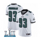 Men's Nike Philadelphia Eagles #93 Timmy Jernigan White Vapor Untouchable Limited Player Super Bowl LII NFL Jersey