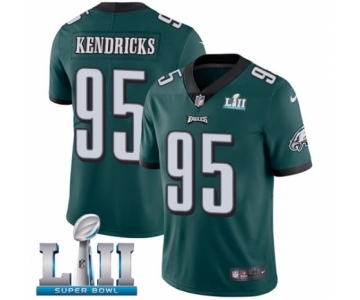 Men's Nike Philadelphia Eagles #95 Mychal Kendricks Midnight Green Team Color Vapor Untouchable Limited Player Super Bowl LII NFL Jersey