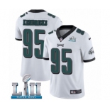 Men's Nike Philadelphia Eagles #95 Mychal Kendricks White Vapor Untouchable Limited Player Super Bowl LII NFL Jersey