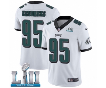 Men's Nike Philadelphia Eagles #95 Mychal Kendricks White Vapor Untouchable Limited Player Super Bowl LII NFL Jersey