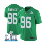 Men's Nike Philadelphia Eagles #96 Derek Barnett Limited Green Rush Vapor Untouchable Super Bowl LII NFL Jersey