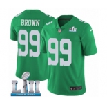 Men's Nike Philadelphia Eagles #99 Jerome Brown Limited Green Rush Vapor Untouchable Super Bowl LII NFL Jersey