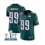 Men's Nike Philadelphia Eagles #99 Jerome Brown Midnight Green Team Color Vapor Untouchable Limited Player Super Bowl LII NFL Jersey