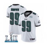 Men's Nike Philadelphia Eagles #99 Jerome Brown White Vapor Untouchable Limited Player Super Bowl LII NFL Jersey