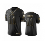 Men's Philadelphia Eagles #11 Carson Wentz Limited Black Golden Edition Football Jersey