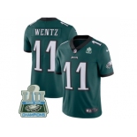 Nike Philadelphia Eagles #11 Carson Wentz Midnight Green Team Color Super Bowl LII Champions Men Stitched NFL Vapor Untouchable Limited Jersey