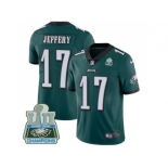 Nike Philadelphia Eagles #17 Alshon Jeffery Midnight Green Team Color Super Bowl LII Champions Men Stitched NFL Vapor Untouchable Limited Jersey