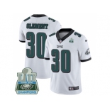 Nike Philadelphia Eagles #30 Corey Clement White Super Bowl LII Champions Men Stitched NFL Vapor Untouchable Limited Jersey