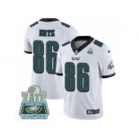 Nike Philadelphia Eagles #86 Zach Ertz White Super Bowl LII Champions Men Stitched NFL Vapor Untouchable Limited Jersey