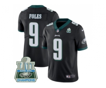 Nike Philadelphia Eagles #9 Nick Foles Black Alternate Super Bowl LII Champions Men Stitched NFL Vapor Untouchable Limited Jersey