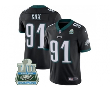 Nike Philadelphia Eagles #91 Fletcher Cox Black Alternate Super Bowl LII Champions Men Stitched NFL Vapor Untouchable Limited Jersey