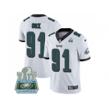 Nike Philadelphia Eagles #91 Fletcher Cox White Super Bowl LII Champions Men Stitched NFL Vapor Untouchable Limited Jersey