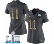 Women's Nike Philadelphia Eagles #11 Carson Wentz Limited Black 2016 Salute to Service Super Bowl LII NFL Jersey