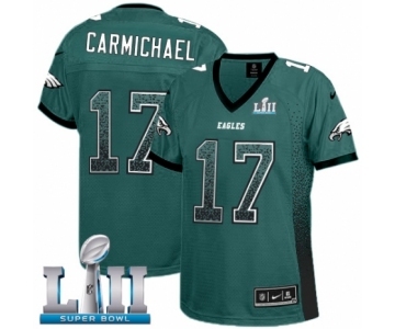 Women's Nike Philadelphia Eagles #17 Harold Carmichael Elite Midnight Green Drift Fashion Super Bowl LII NFL Jersey