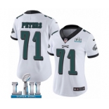 Women's Nike Philadelphia Eagles #71 Jason Peters White Vapor Untouchable Limited Player Super Bowl LII NFL Jersey