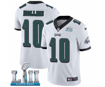 Youth Nike Philadelphia Eagles #10 Mack Hollins White Vapor Untouchable Limited Player Super Bowl LII NFL Jersey