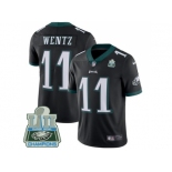 Youth Nike Philadelphia Eagles #11 Carson Wentz Black Alternate Super Bowl LII Champions Stitched NFL Vapor Untouchable Limited Jersey