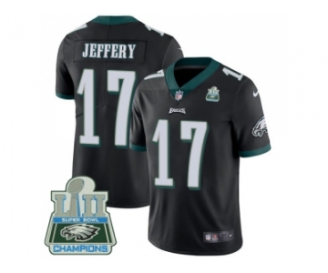 Youth Nike Philadelphia Eagles #17 Alshon Jeffery Black Alternate Super Bowl LII Champions Stitched NFL Vapor Untouchable Limited Jersey