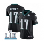 Youth Nike Philadelphia Eagles #17 Alshon Jeffery Black Alternate Vapor Untouchable Limited Player Super Bowl LII NFL Jerse