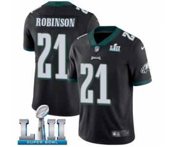 Youth Nike Philadelphia Eagles #21 Patrick Robinson Black Alternate Vapor Untouchable Limited Player Super Bowl LII NFL Jersey