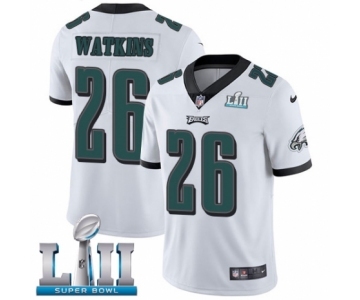 Youth Nike Philadelphia Eagles #26 Jaylen Watkins White Vapor Untouchable Limited Player Super Bowl LII NFL Jersey