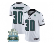 Youth Nike Philadelphia Eagles #30 Corey Clement White Super Bowl LII Champions Stitched NFL Vapor Untouchable Limited Jersey