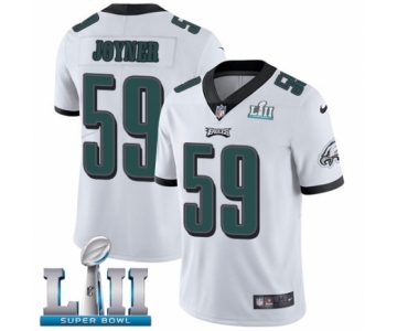 Youth Nike Philadelphia Eagles #59 Seth Joyner White Vapor Untouchable Limited Player Super Bowl LII NFL Jersey