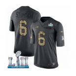 Youth Nike Philadelphia Eagles #6 Caleb Sturgis Limited Black 2016 Salute to Service Super Bowl LII NFL Jersey