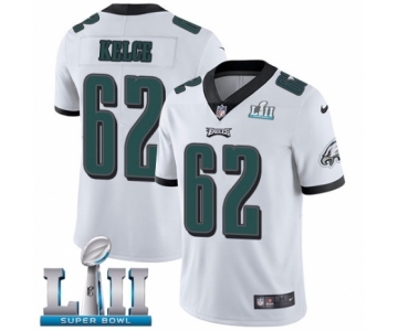 Youth Nike Philadelphia Eagles #62 Jason Kelce White Vapor Untouchable Limited Player Super Bowl LII NFL Jersey