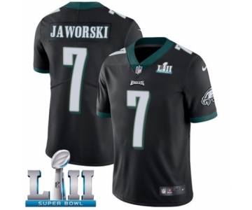 Youth Nike Philadelphia Eagles #7 Ron Jaworski Black Alternate Vapor Untouchable Limited Player Super Bowl LII NFL Jersey