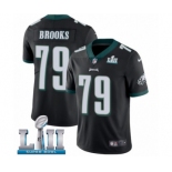 Youth Nike Philadelphia Eagles #79 Brandon Brooks Black Alternate Vapor Untouchable Limited Player Super Bowl LII NFL Jersey