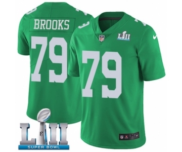 Youth Nike Philadelphia Eagles #79 Brandon Brooks Limited Green Rush Vapor Untouchable Super Bowl LII NFL Jersey