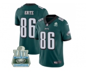 Youth Nike Philadelphia Eagles #86 Zach Ertz Midnight Green Team Color Super Bowl LII Champions Stitched NFL Vapor Untouchable Limited Jersey