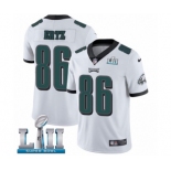 Youth Nike Philadelphia Eagles #86 Zach Ertz White Vapor Untouchable Limited Player Super Bowl LII NFL Jersey