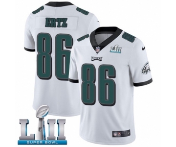 Youth Nike Philadelphia Eagles #86 Zach Ertz White Vapor Untouchable Limited Player Super Bowl LII NFL Jersey