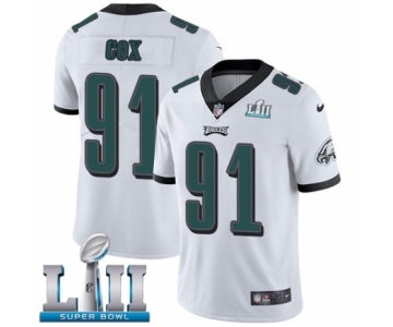 Youth Nike Philadelphia Eagles #91 Fletcher Cox White Vapor Untouchable Limited Player Super Bowl LII NFL Jersey