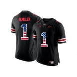 2016 US Flag Fashion Ohio State Buckeyes Braxton Miller #1 College Football Limited Jersey - Blackout