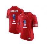 2016 US Flag Fashion Ohio State Buckeyes Braxton Miller #1 College Football Limited Jersey - Scarlet