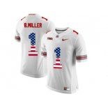 2016 US Flag Fashion Ohio State Buckeyes Braxton Miller #1 College Football Limited Jersey - White